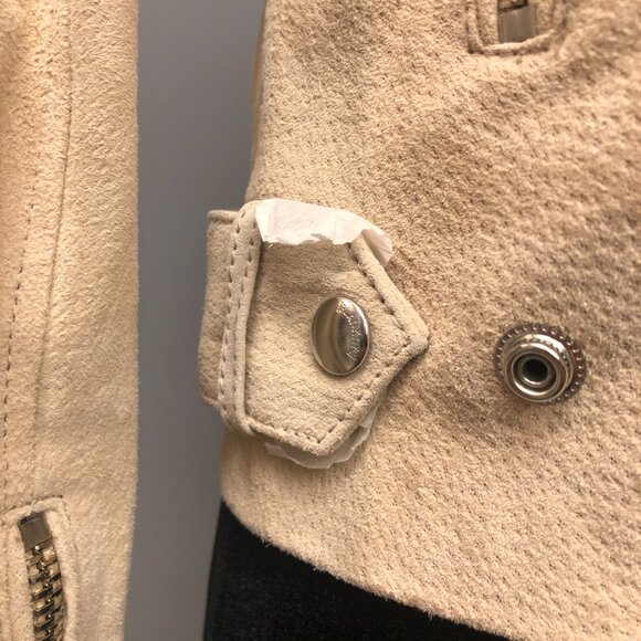 BNWT BLANK NYC - SUNDAY DRIVE SUEDE MOTO JACKET in Beige - Picture 9 of 13
